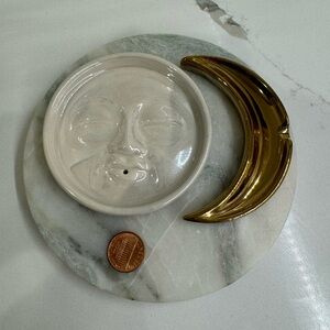 Man On The Moon Incense Holder + Ashtray Set